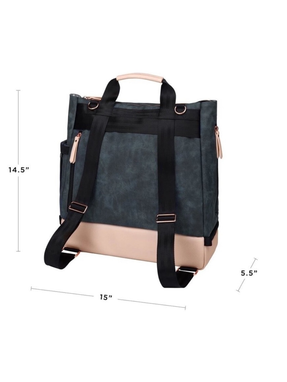 Petunia Pickle Bottom Pivot Pack Diaper Bag Backpack Indigo/Blush - Picture 2 of 11